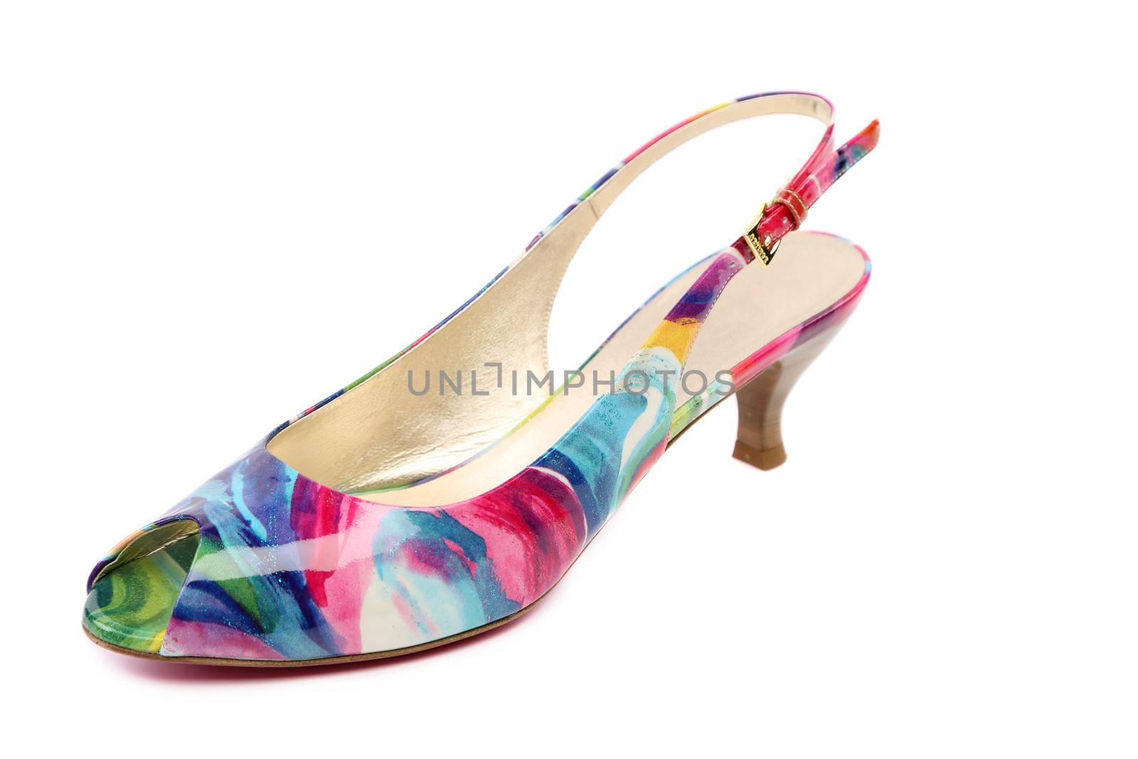 colored women's shoes. Isolated on a white background.
