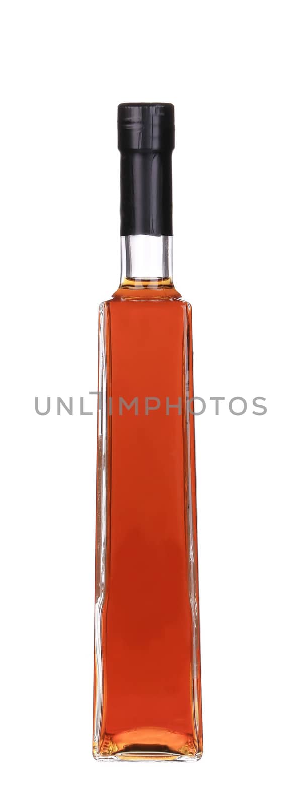 bottle of brandy. Isolated on a white background.