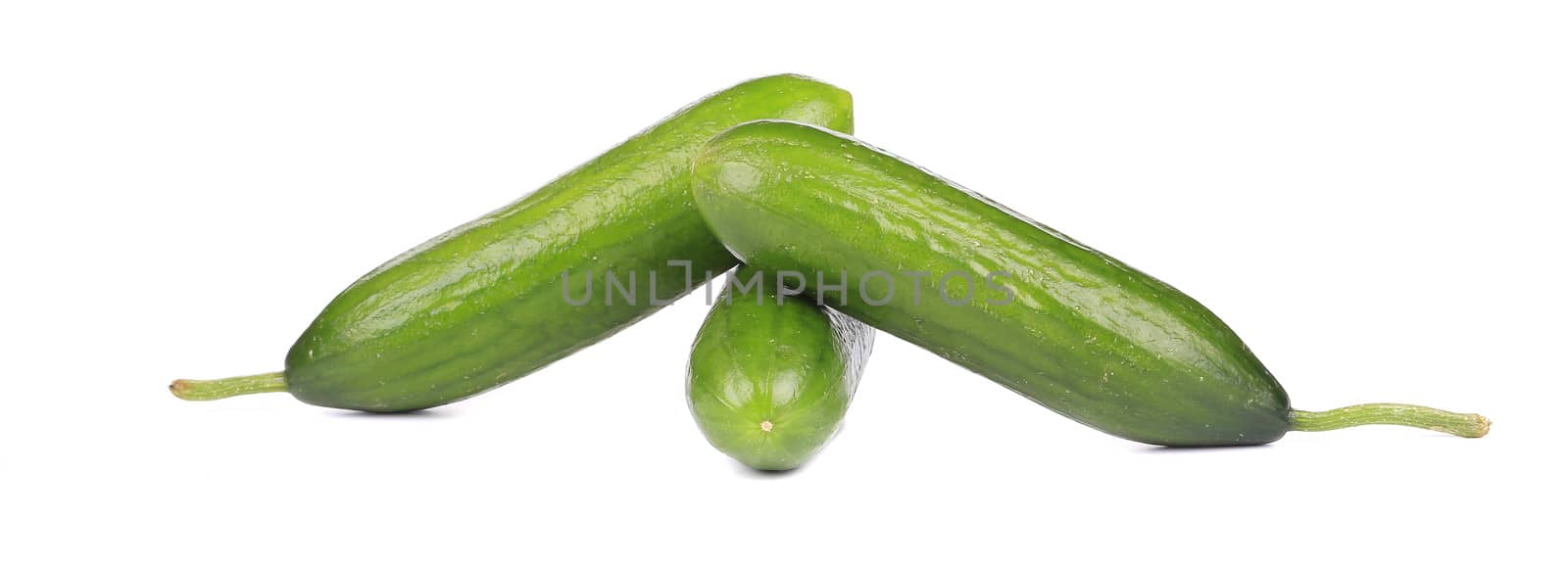 three cucumbers. isolated on a white background