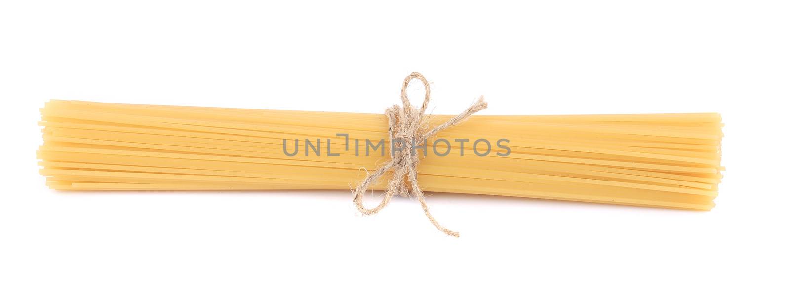 Bunch of Italian pasta spaghetti. Isolated on a white background.