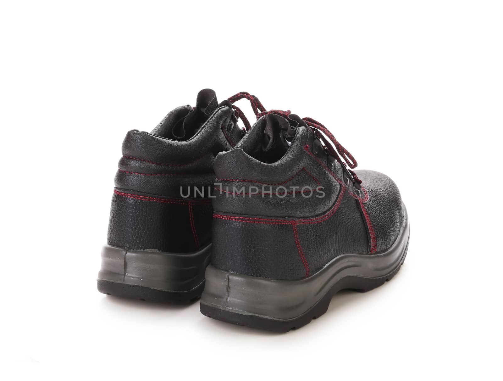 Black sport boots. Isolated on white background.