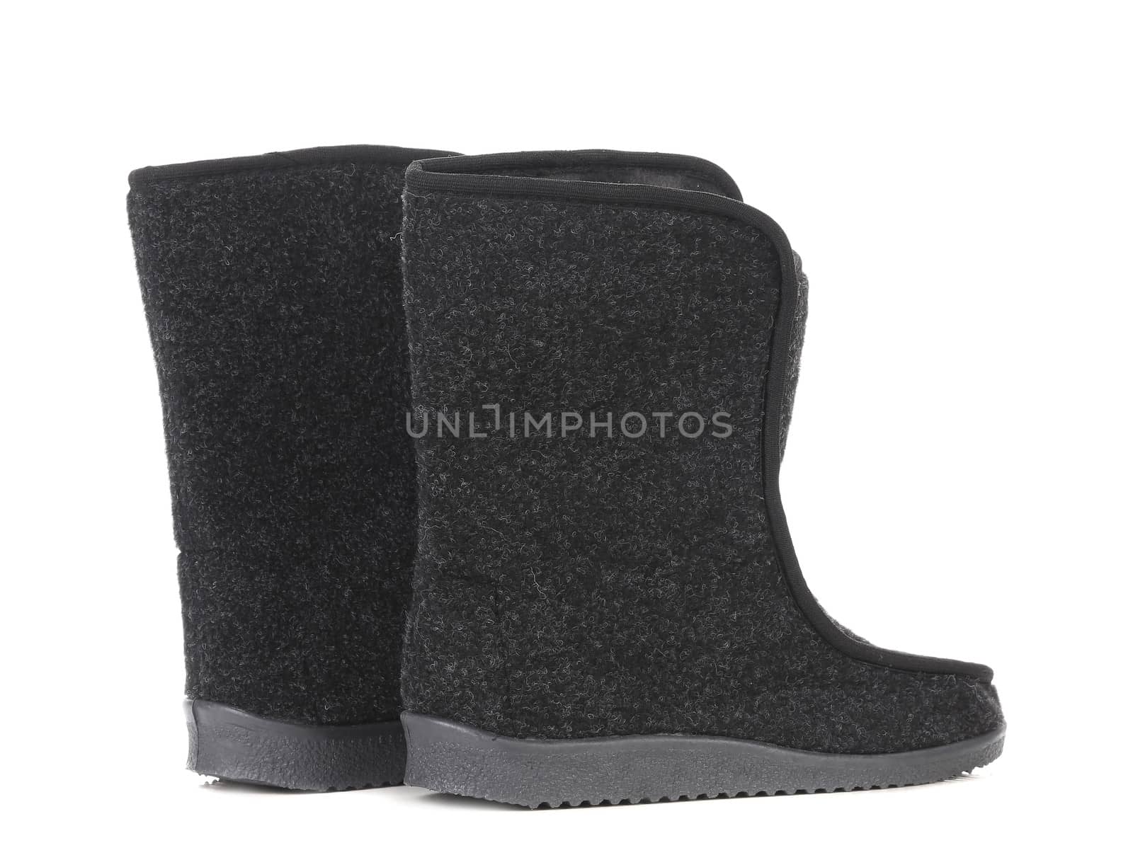 Winter man's boots. Isolated on a white background.