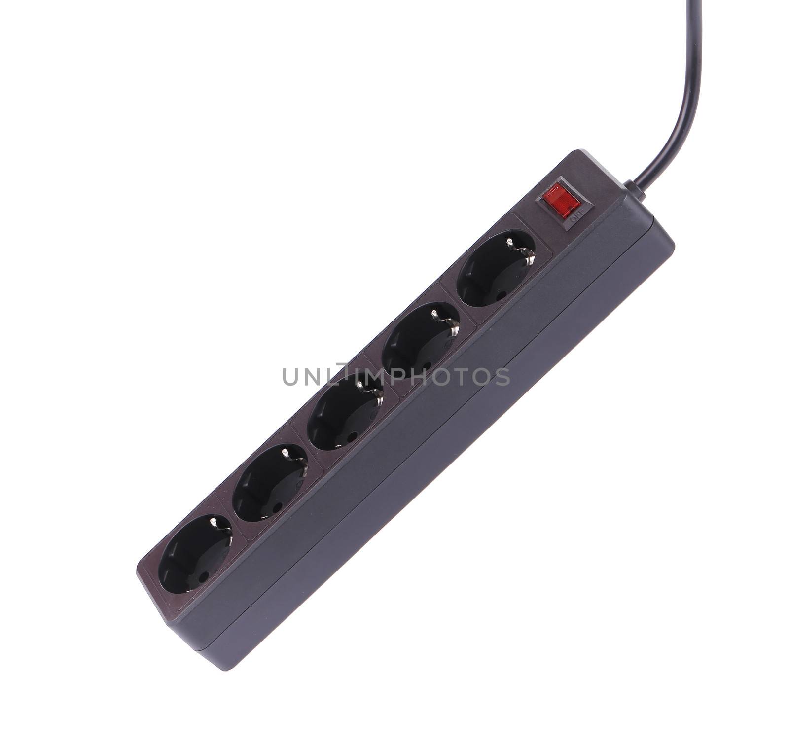 Black power surge. Isolated on a white background.