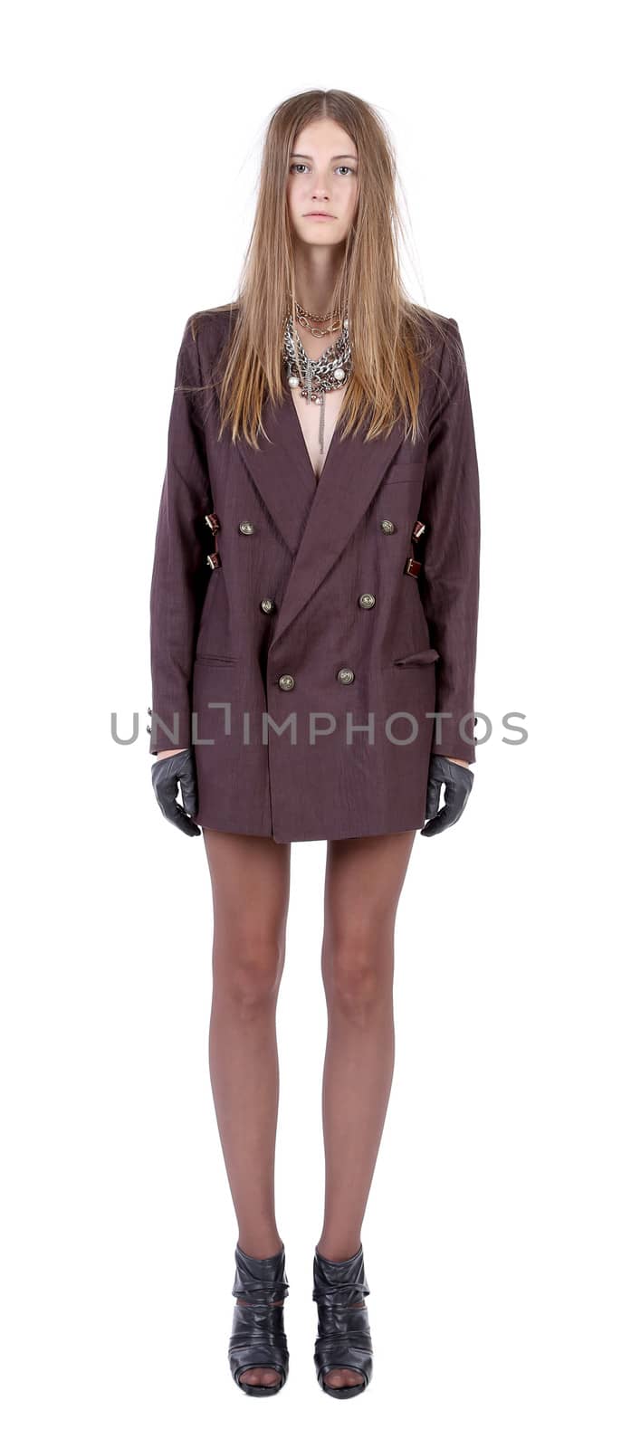 Beautiful woman model in coat. by indigolotos