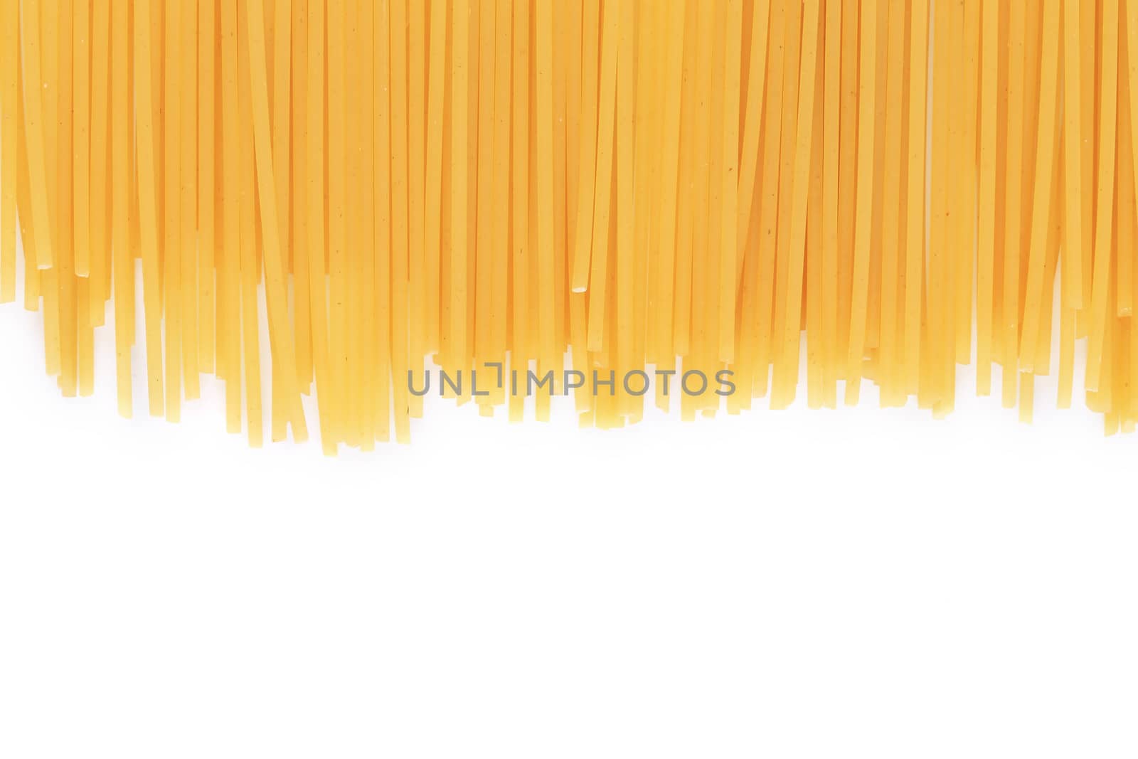 Frame of spaghetti up. Isolated on a white background.
