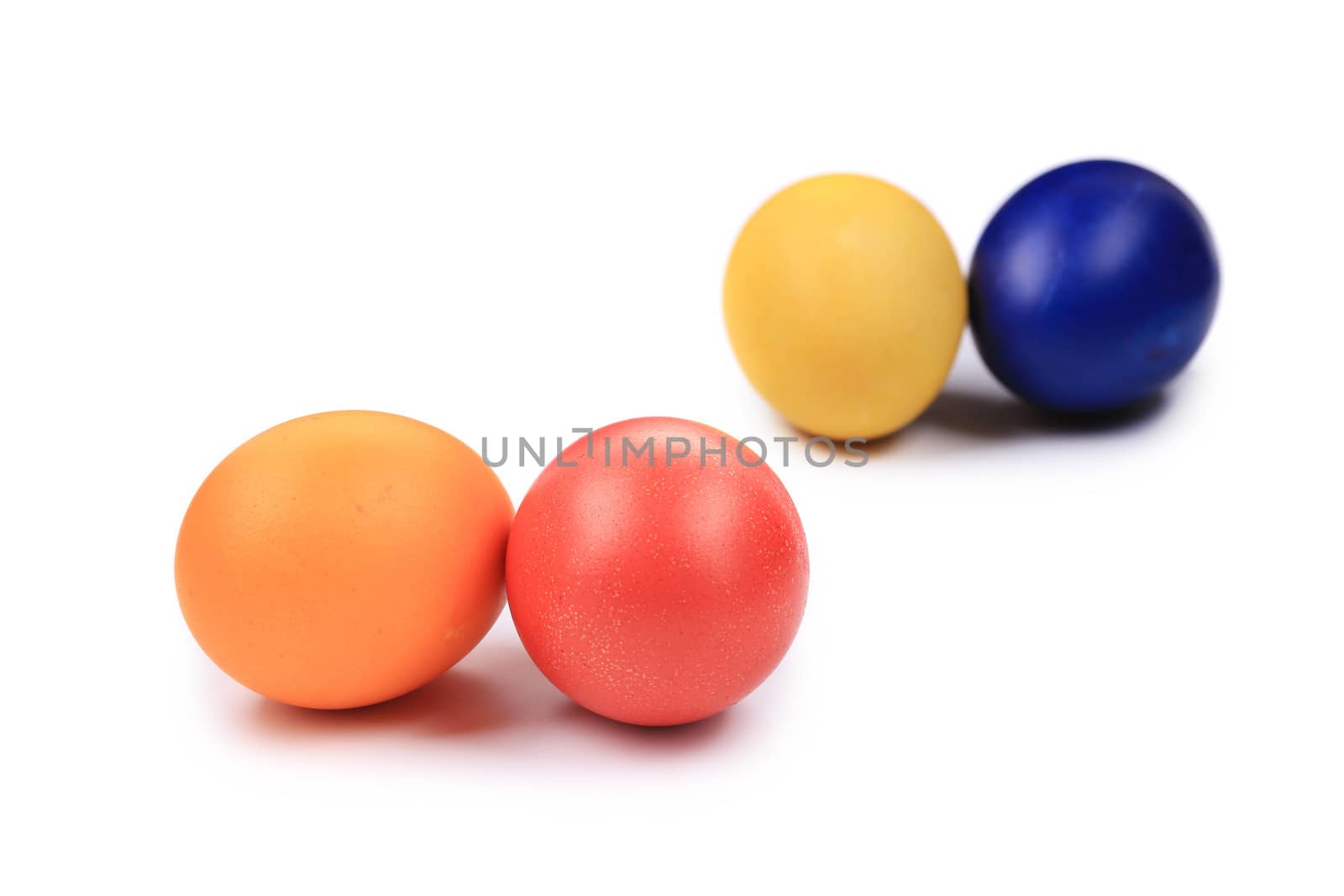 Colorful easter eggs. Isolated on a white background.