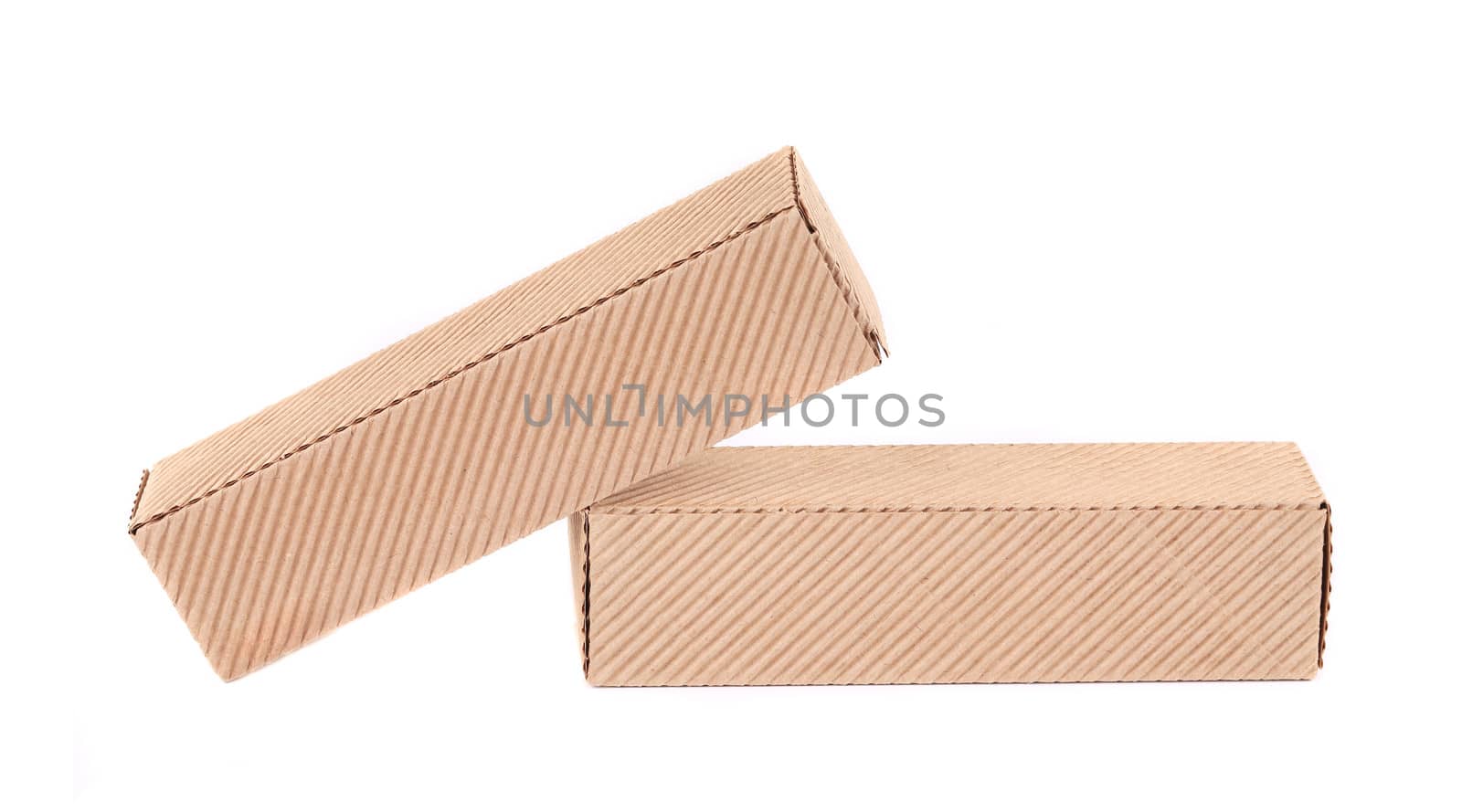Beige cardboard boxes. Isolated on a white background.