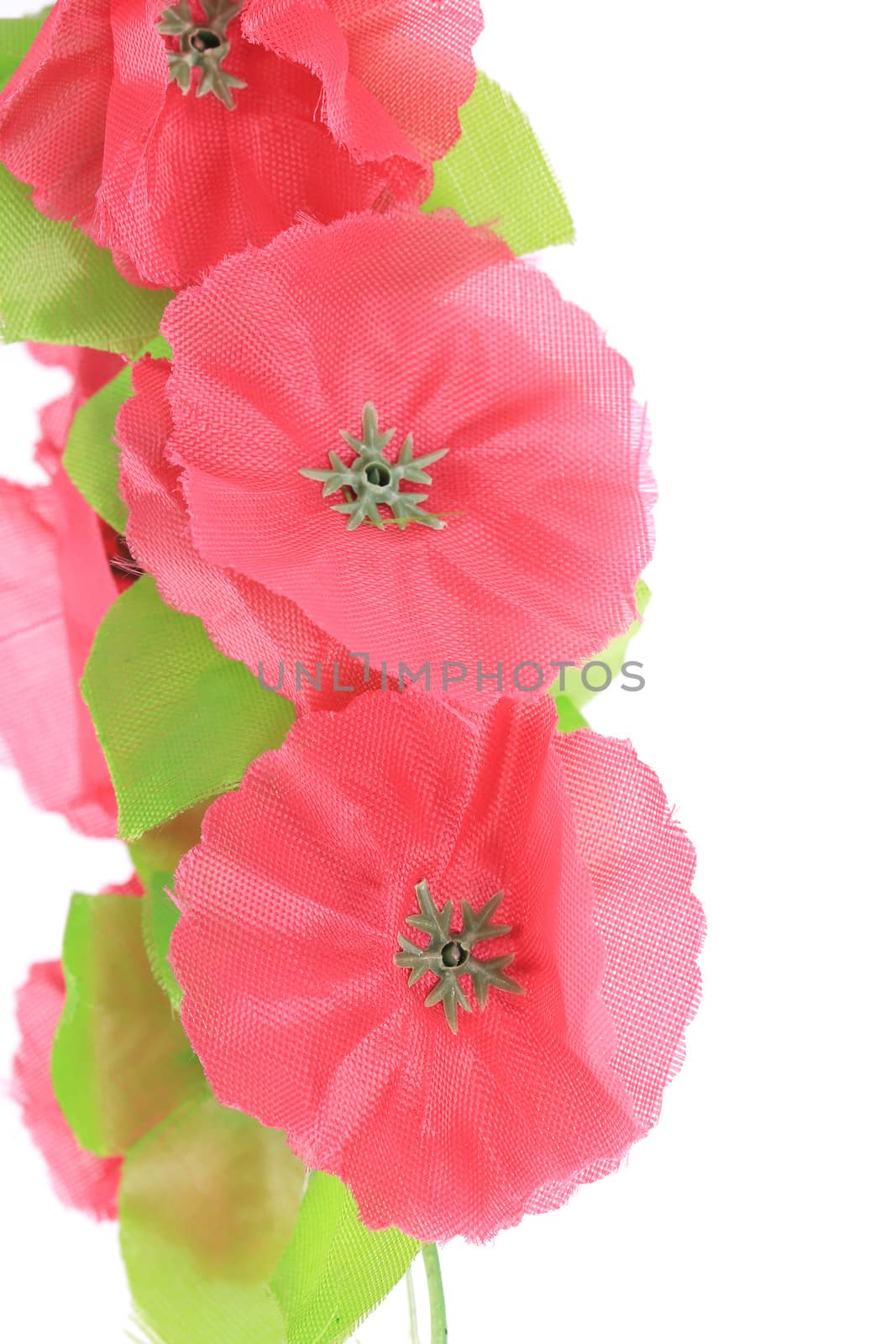 Artificial flowers. Isolated on a white background.