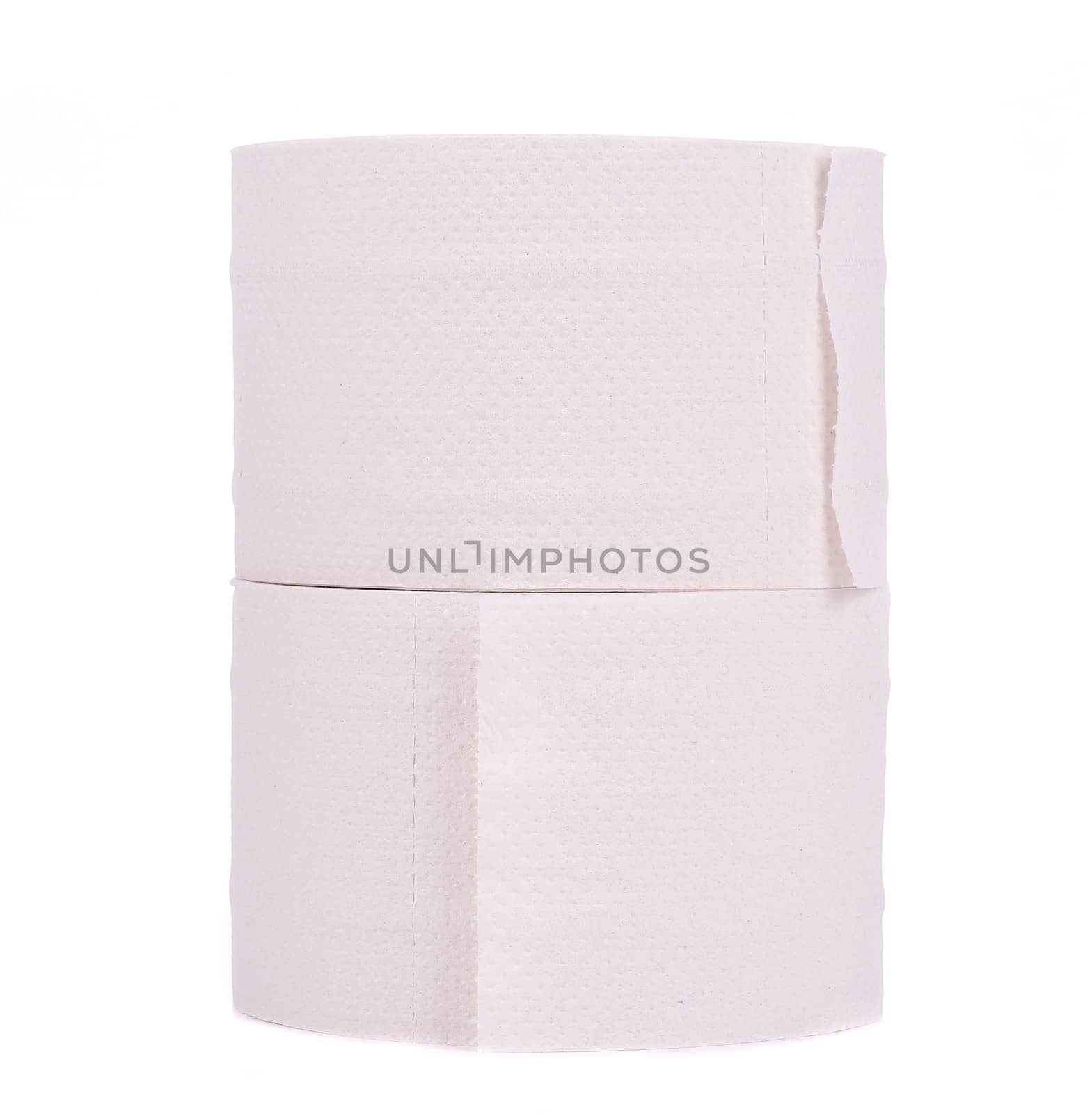Rolls of toilet paper. Isolated on a white background.