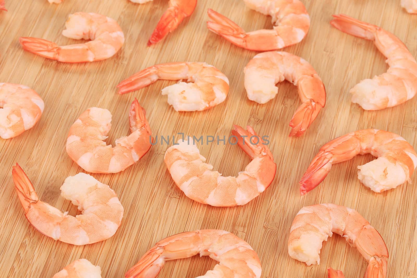 Boiled shrimp close-up.
