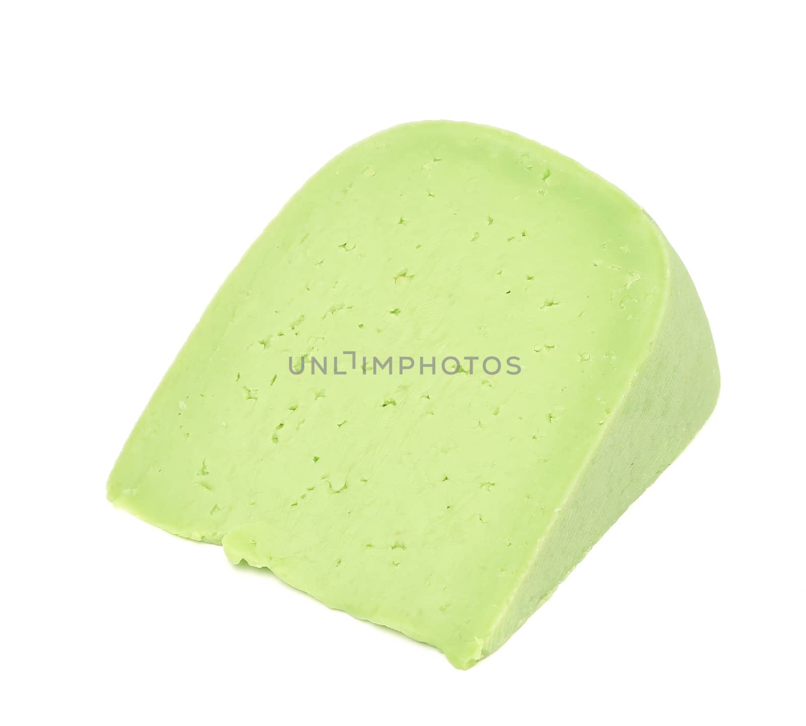 Green cheese. Isolated on a white background.