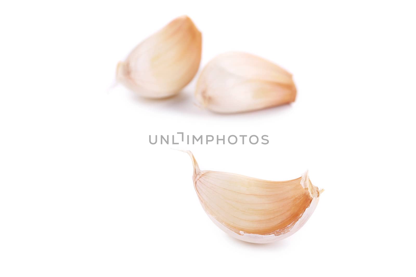 Cloves of garlic. Isolated on a white background.