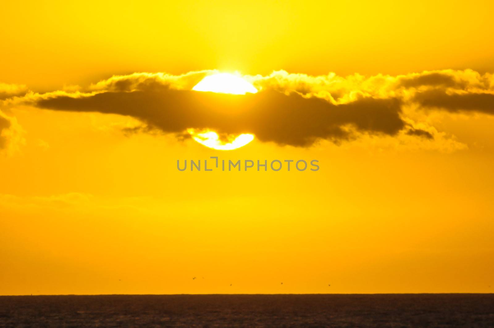 Sun Setting on the Atlantic Ocean in Tenerife Canary Island Spain