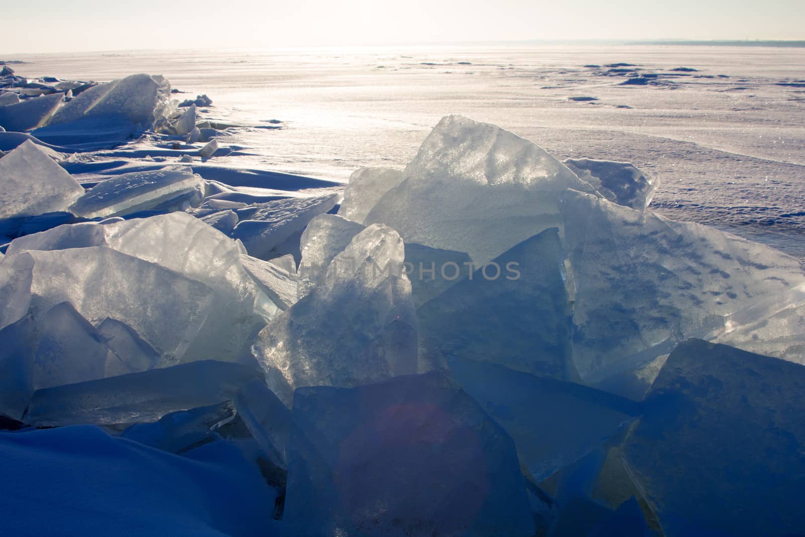 sea ice close up in the winter