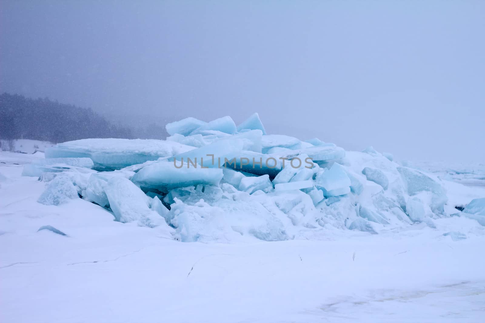 sea ice close up in the winter