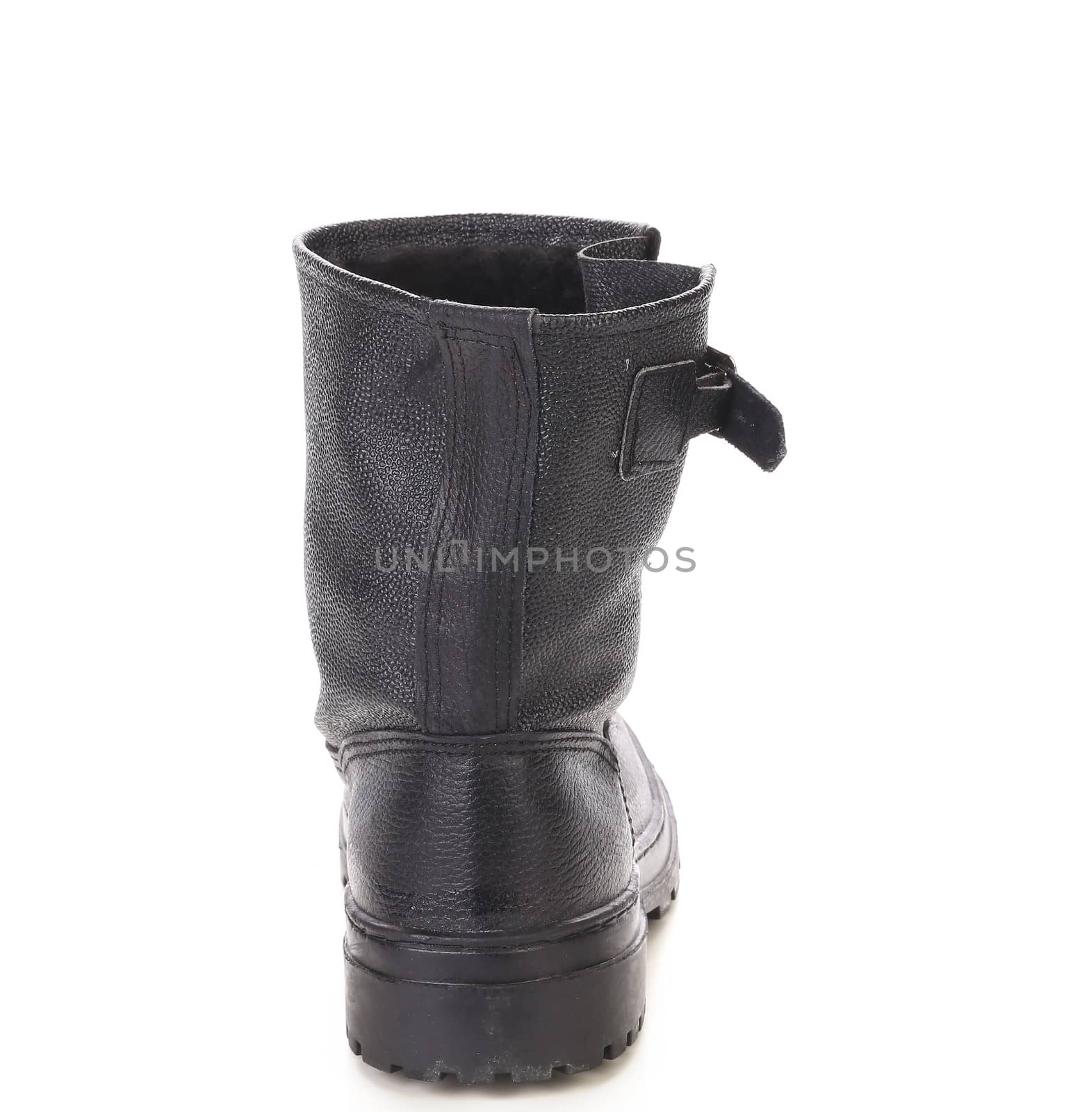 Black man boots. Isolated on a white background.