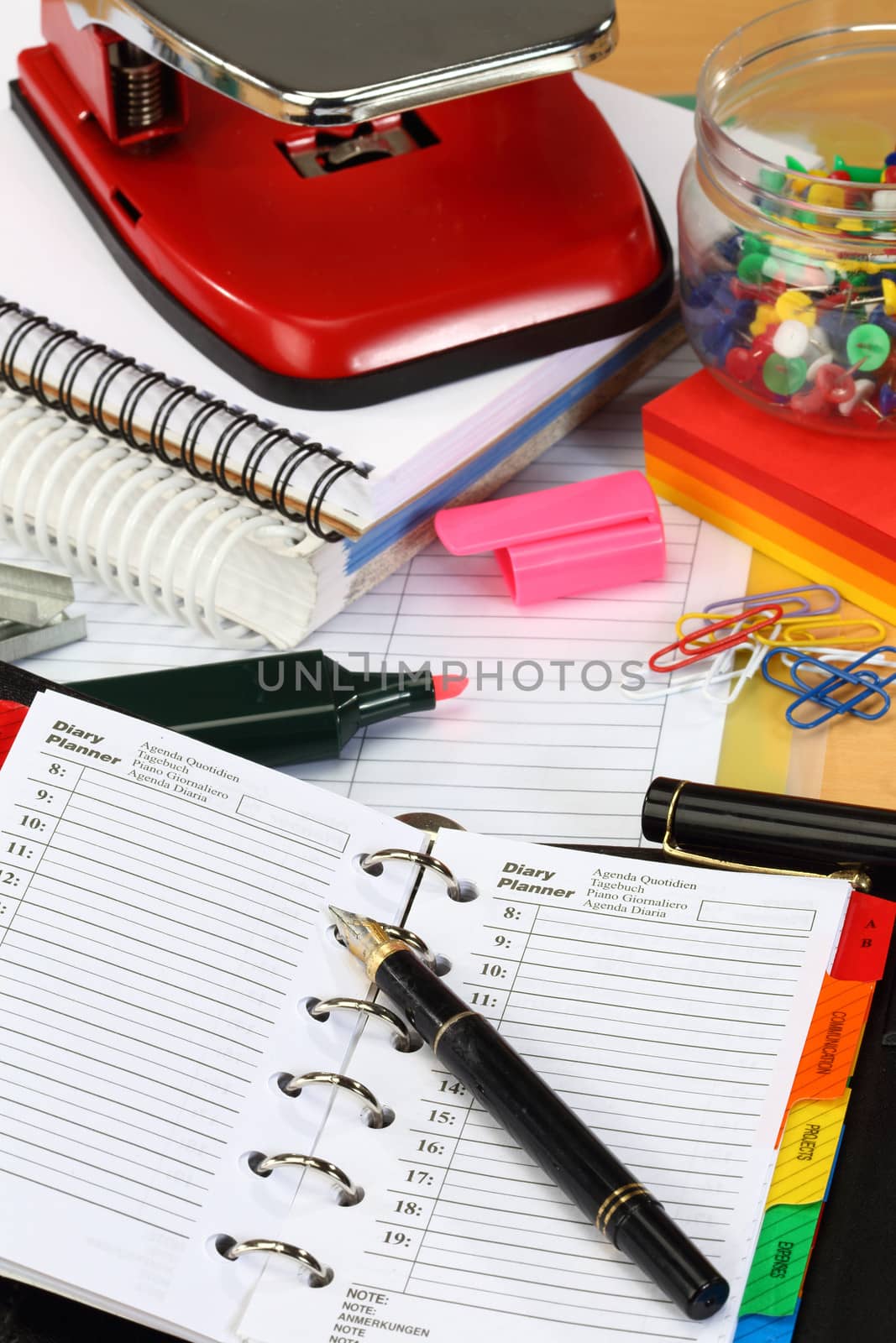 Office stationery close up shallow dof