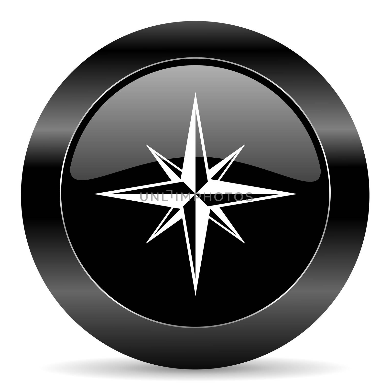 black circle web button on white background