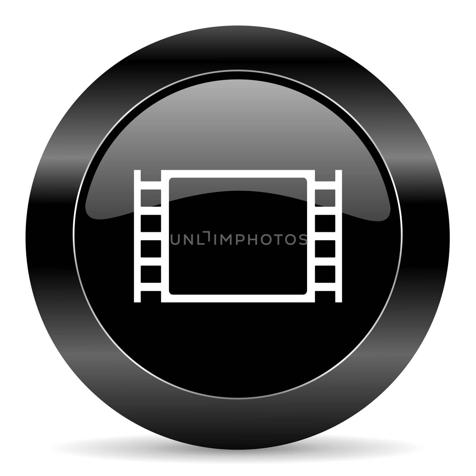 black circle web button on white background