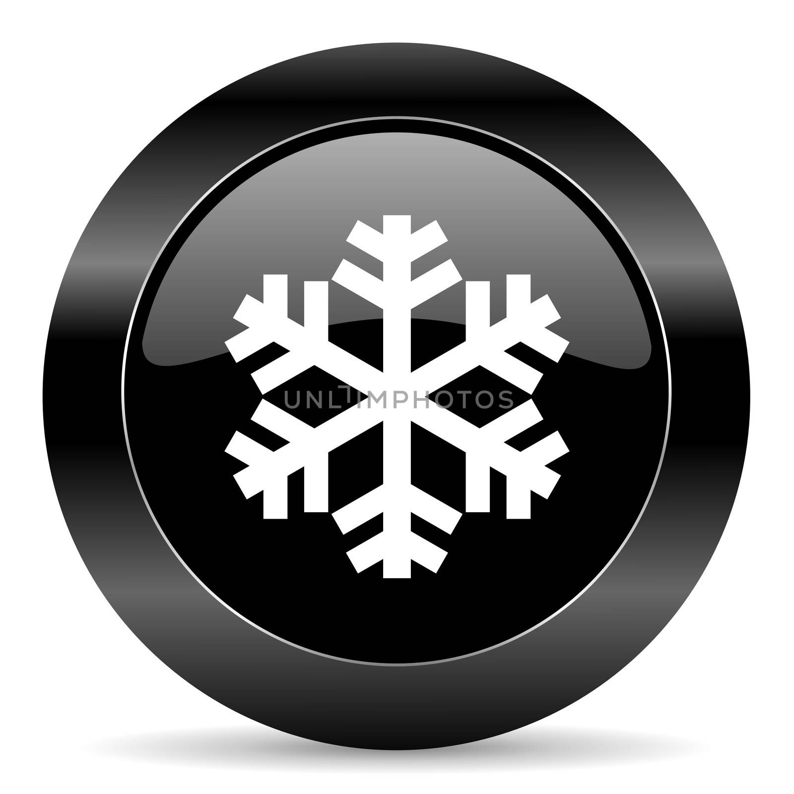 black circle web button on white background