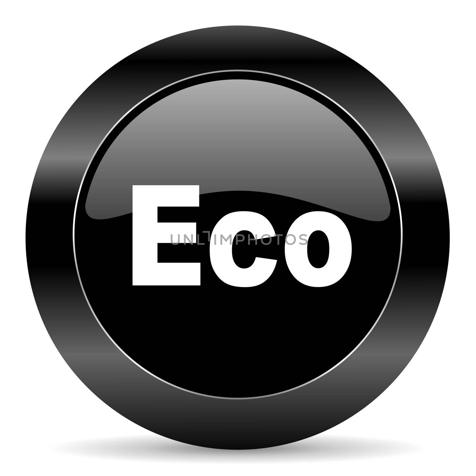 black circle web button on white background