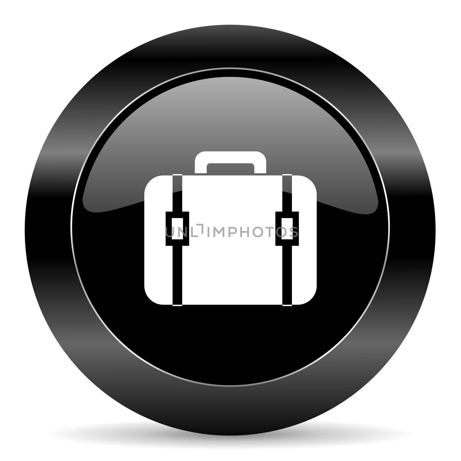 black circle web button on white background