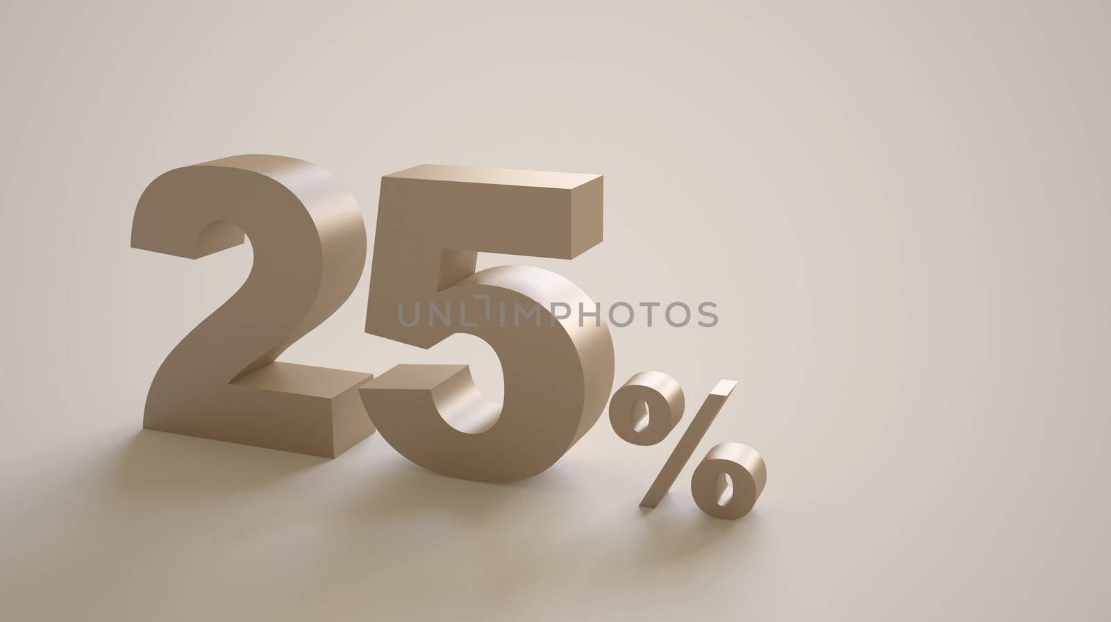 3d rendering of 25 percent isolated background