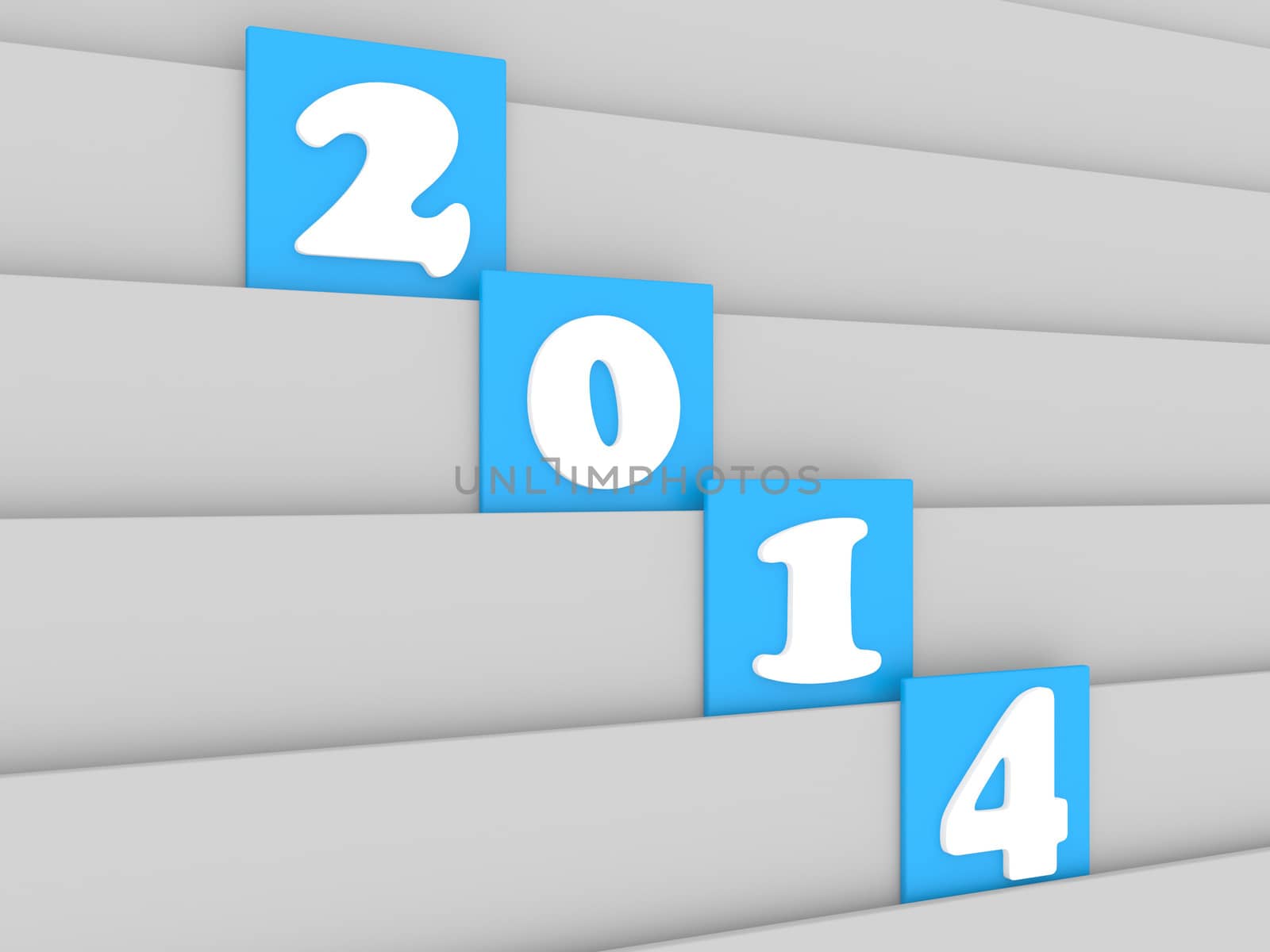 3d new year 2014 date on small wood background