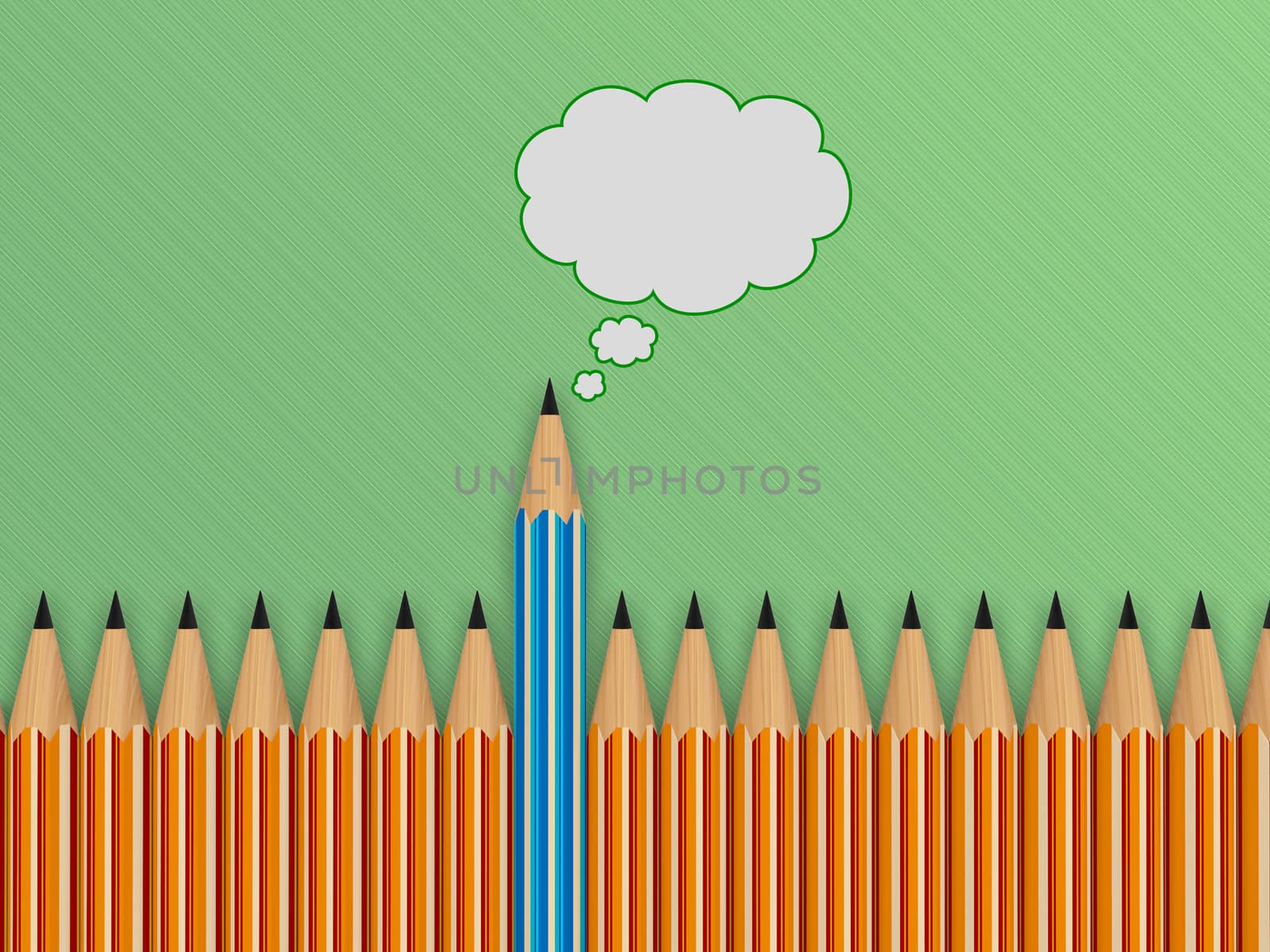 brightly colored pencils and speech bubble. concept of communica by motionkarma