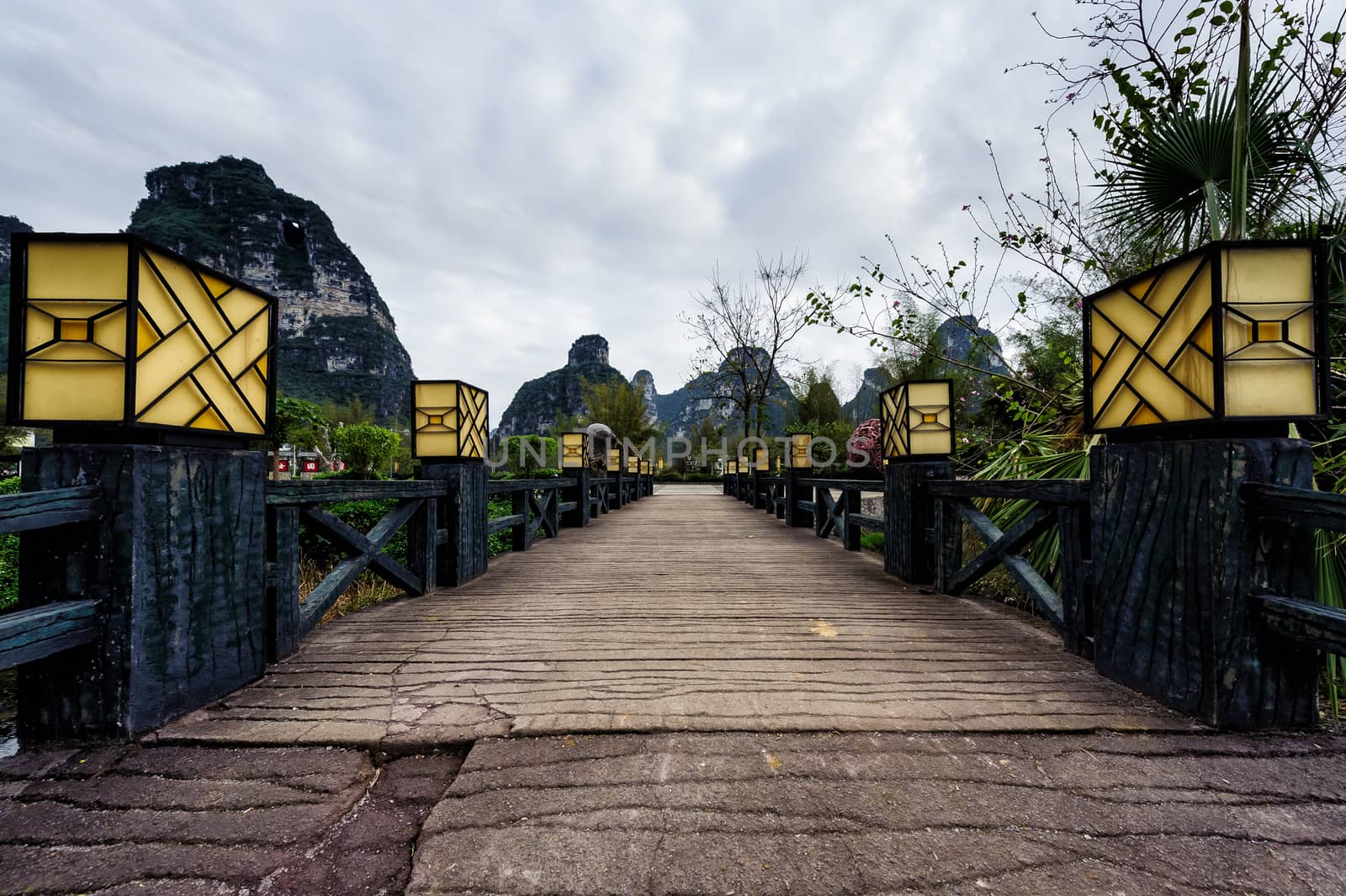 the bridge of the mingshi pastoral in Daxin, Guangxi province of China.