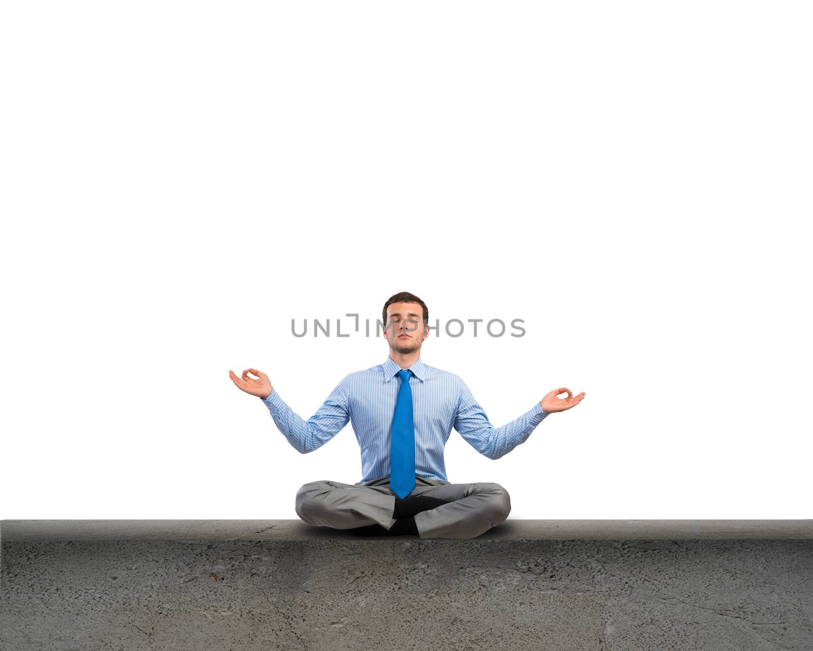 businessman meditating by adam121