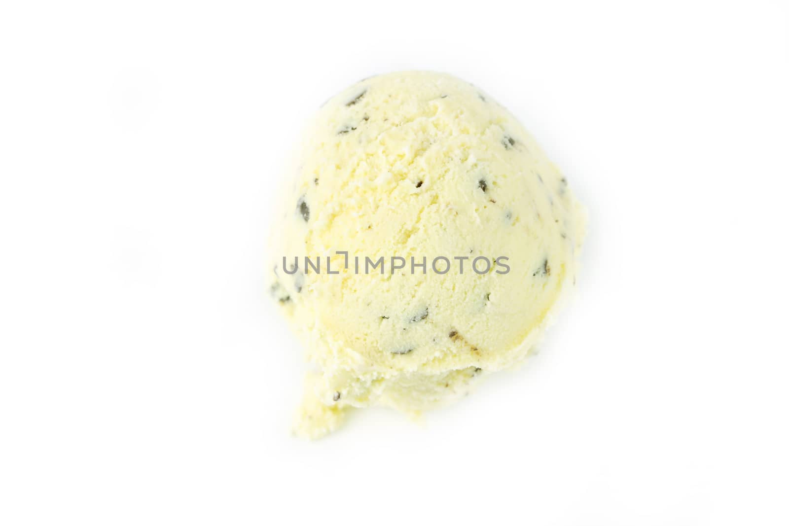 Scoop of ice cream on white background