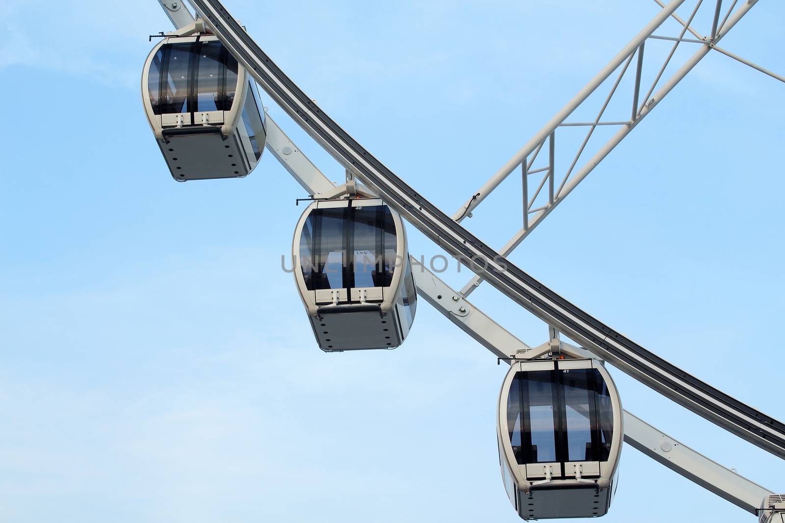 Ferris wheel with blue sky