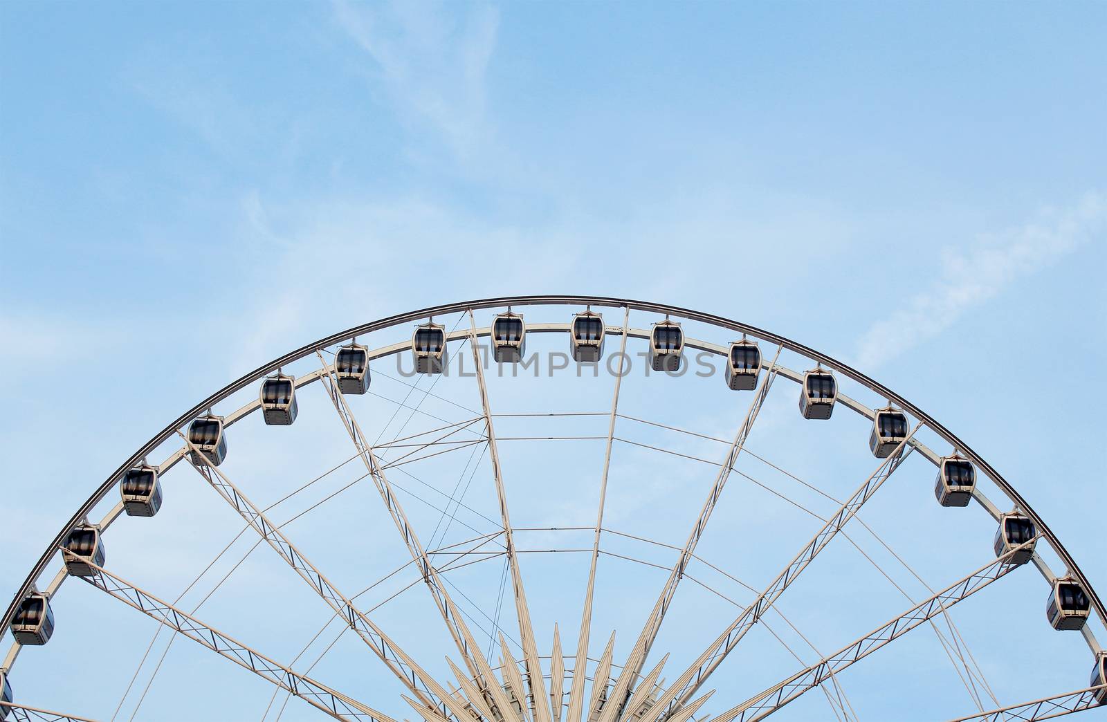 Ferris wheel with blue sky
