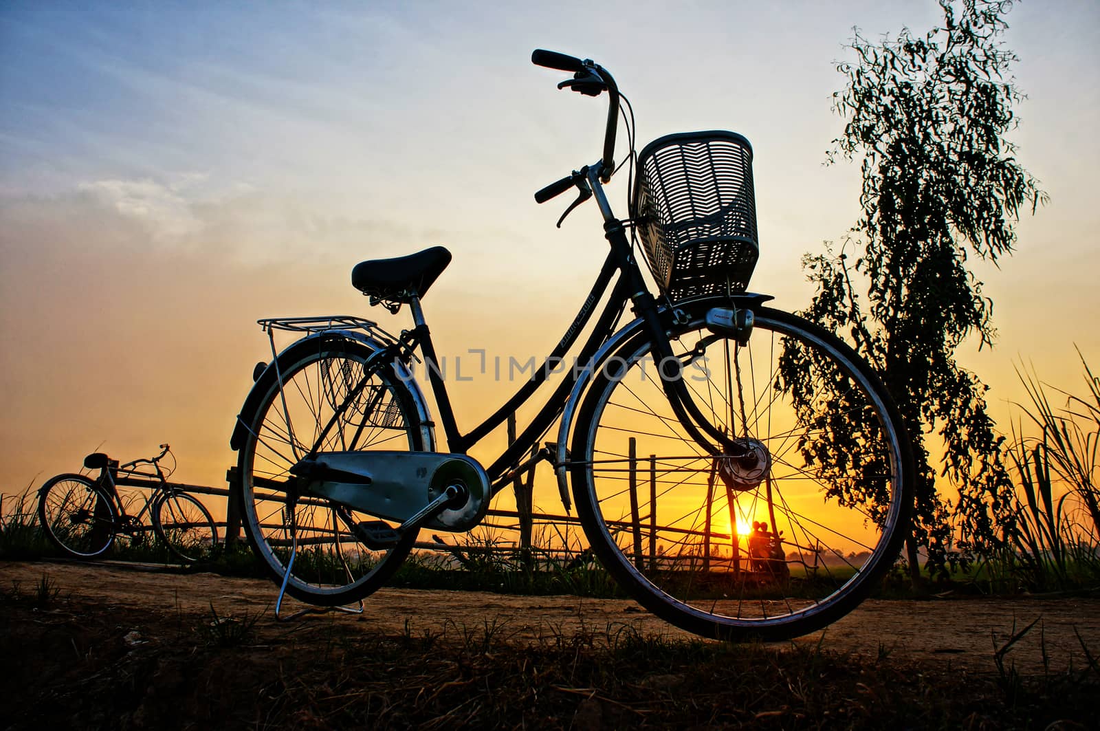 Bicycles in sunrise by xuanhuongho