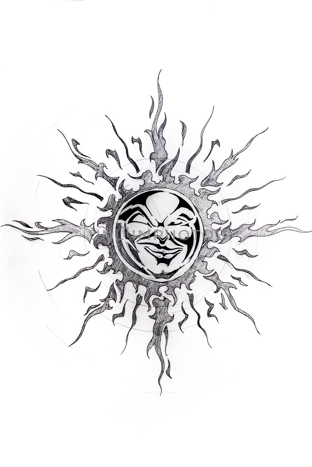 Sun, sketch of tattoo by FernandoCortes