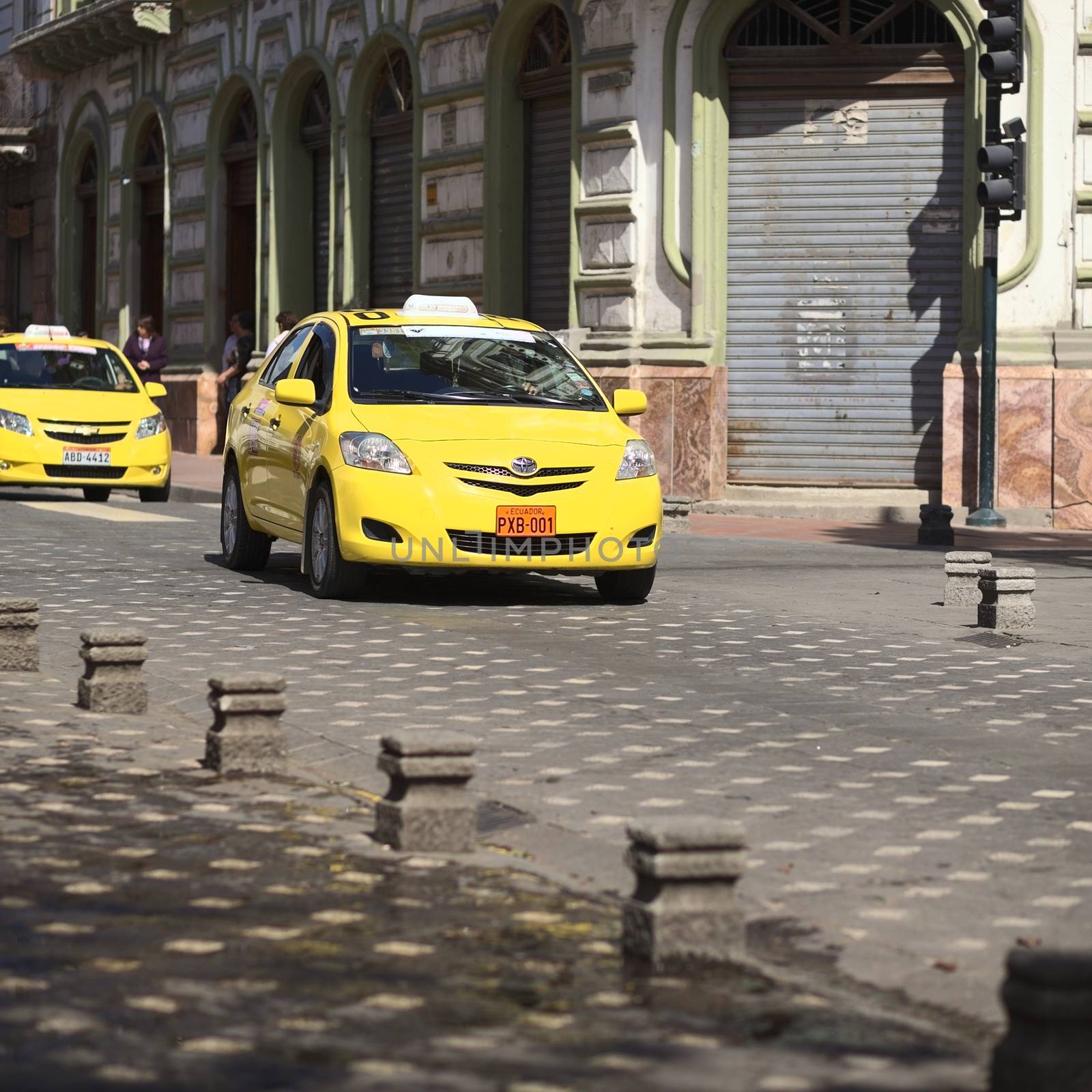 Taxi in the City Center of Cuenca, Ecuador by sven