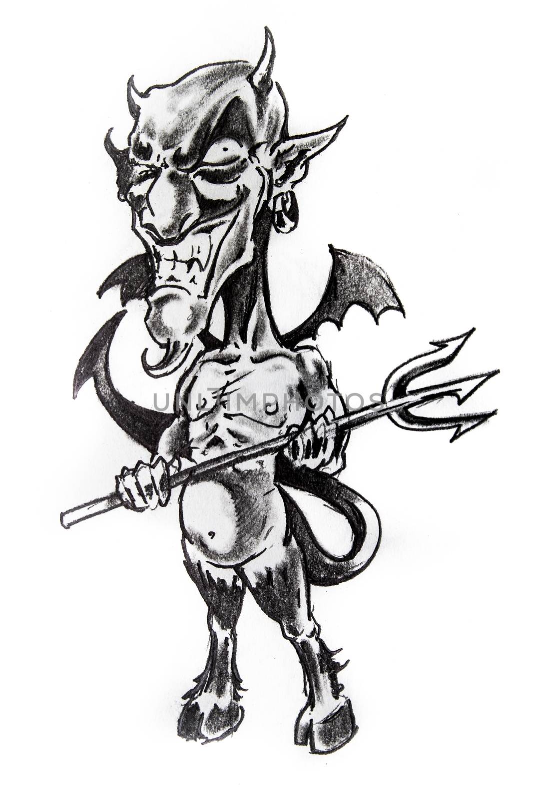 Devil sketch of tattoo by FernandoCortes