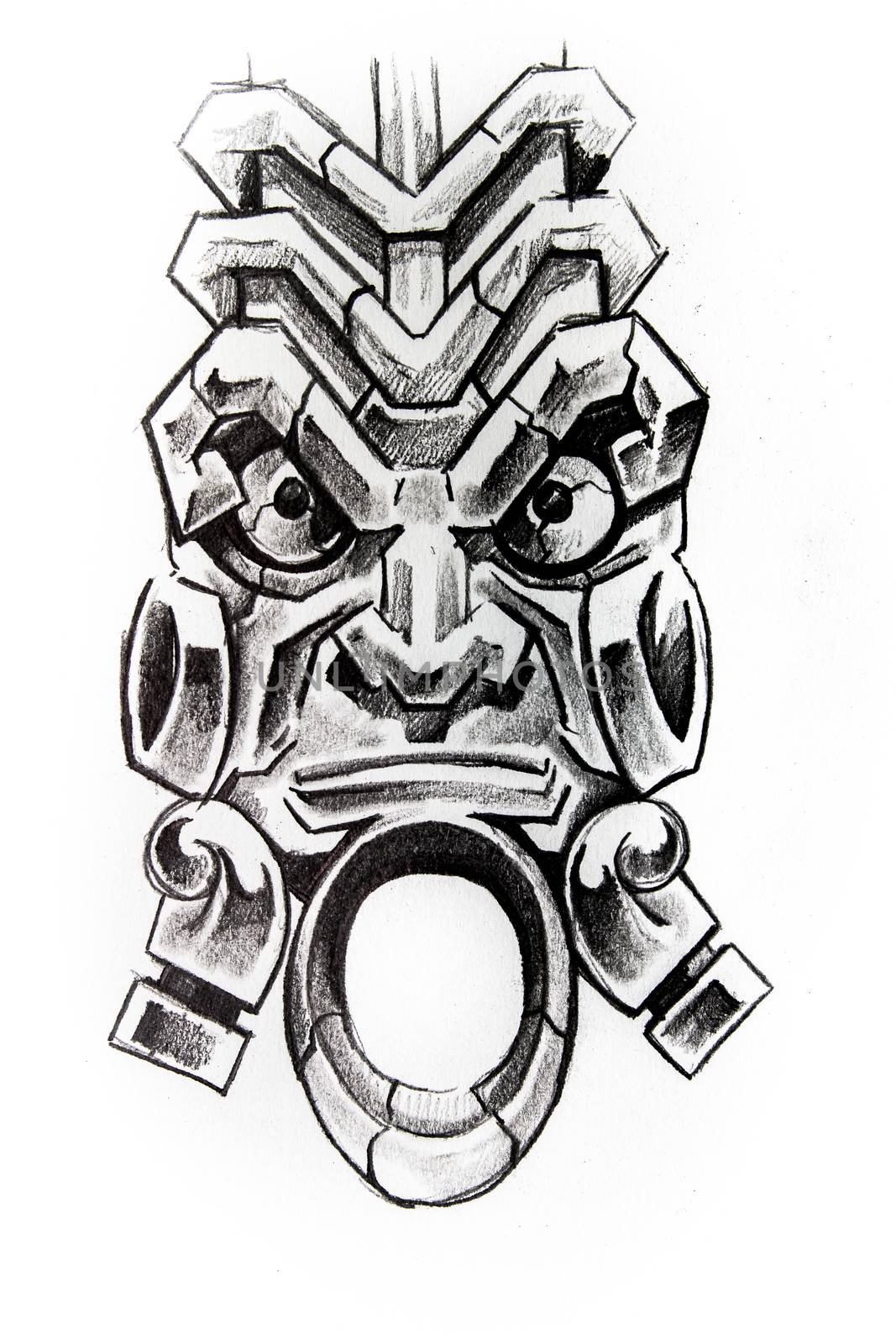 American indian totem, sketch of tattoo by FernandoCortes