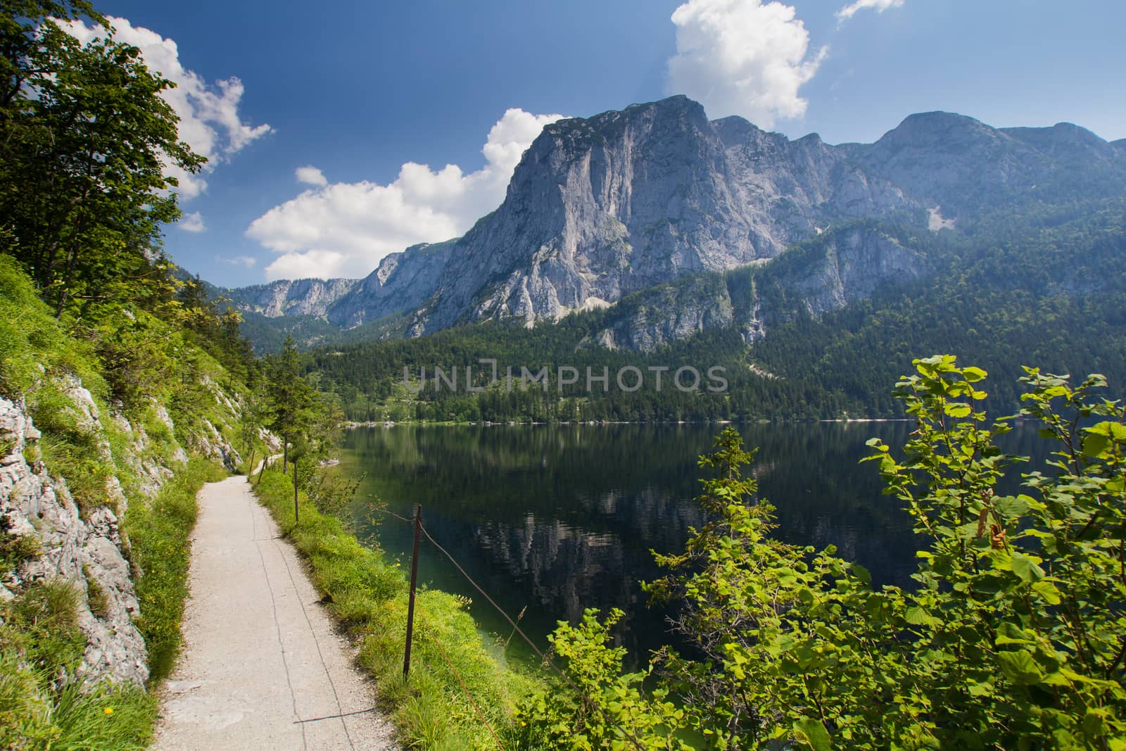 The lake in the high Alp mountains in Austria