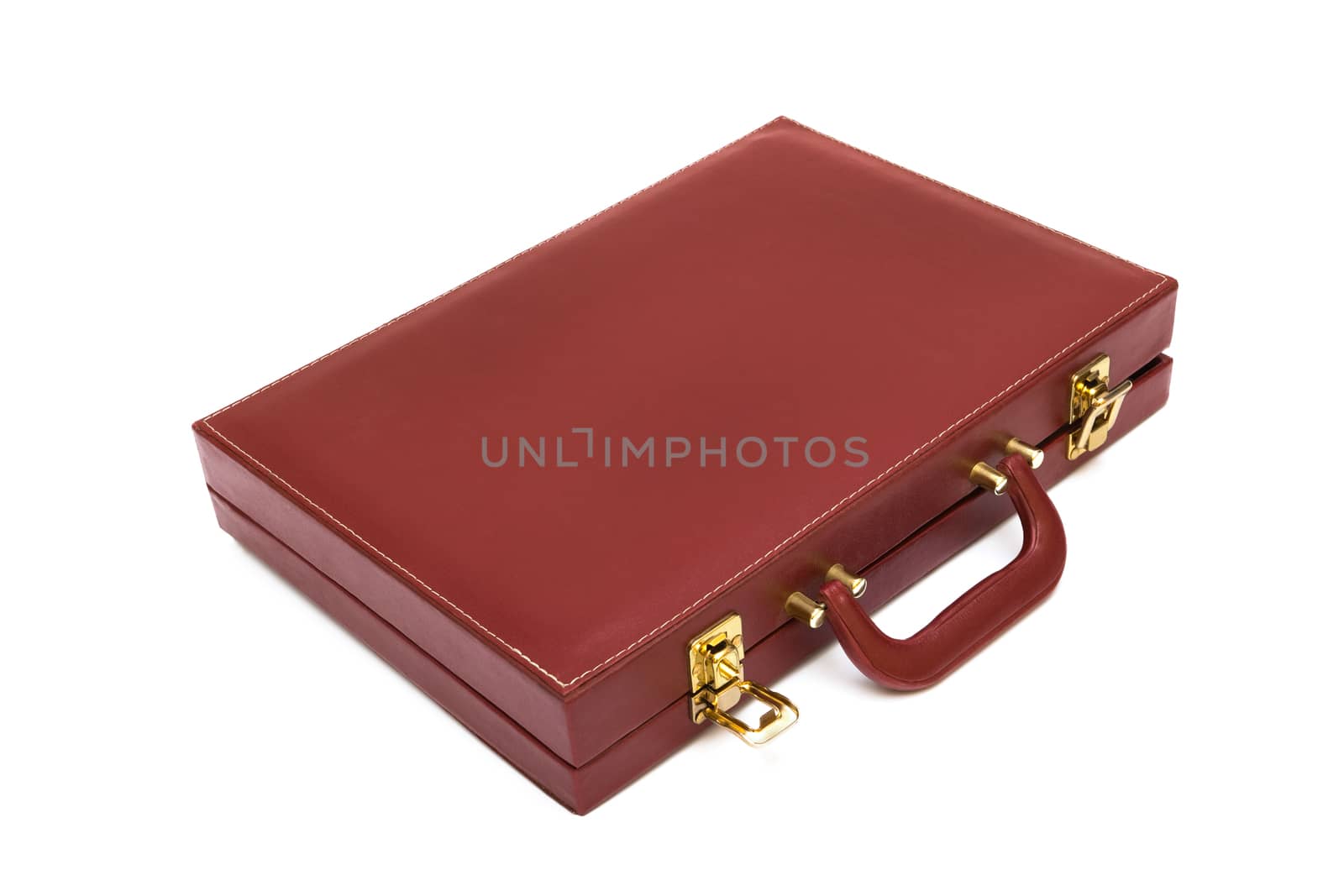 red attache case on a white background