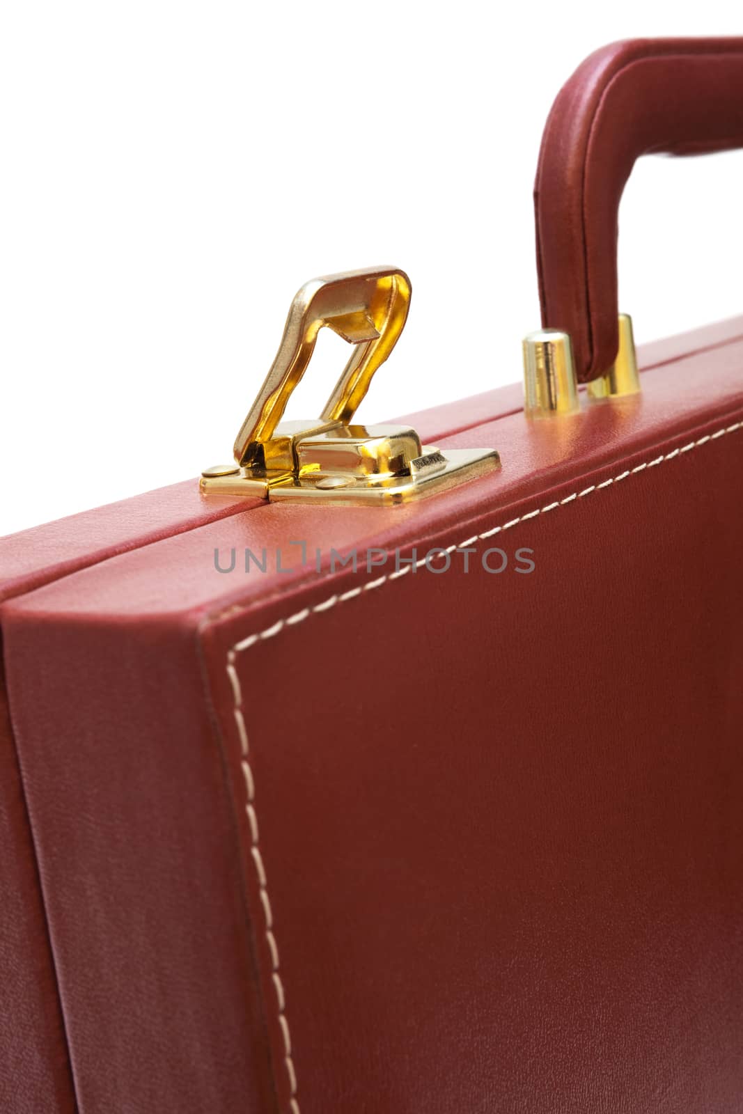 red attache case on a white background