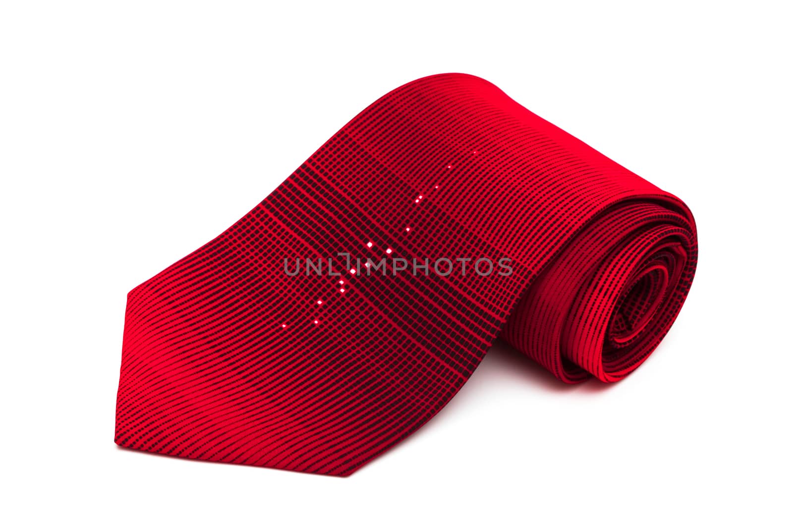 red striped necktie on a white background