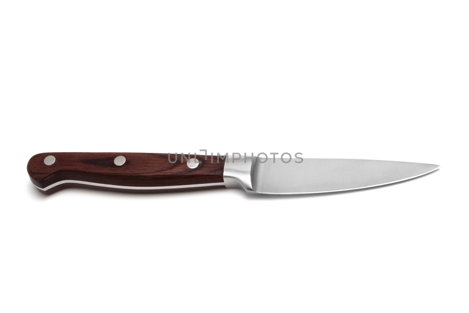 New kitchen knife on a white background