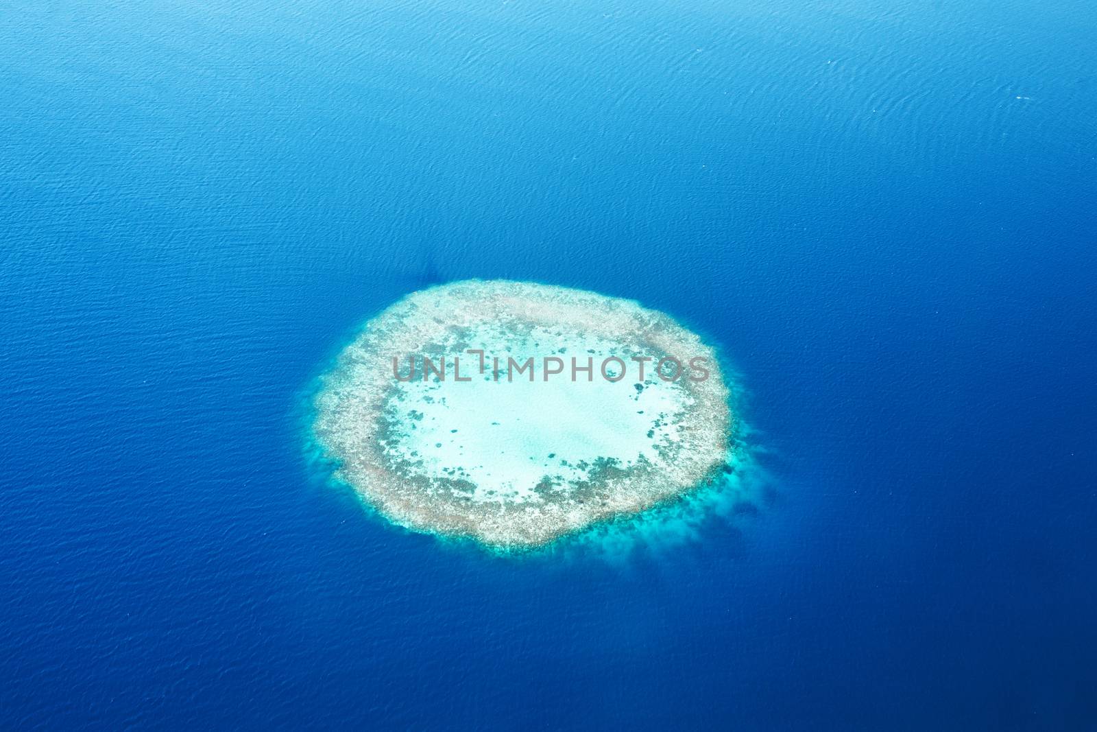 Group of atolls and islands in Maldives from aerial view