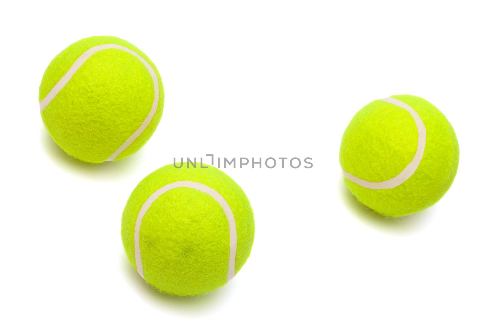 modern tennis balls on a white background