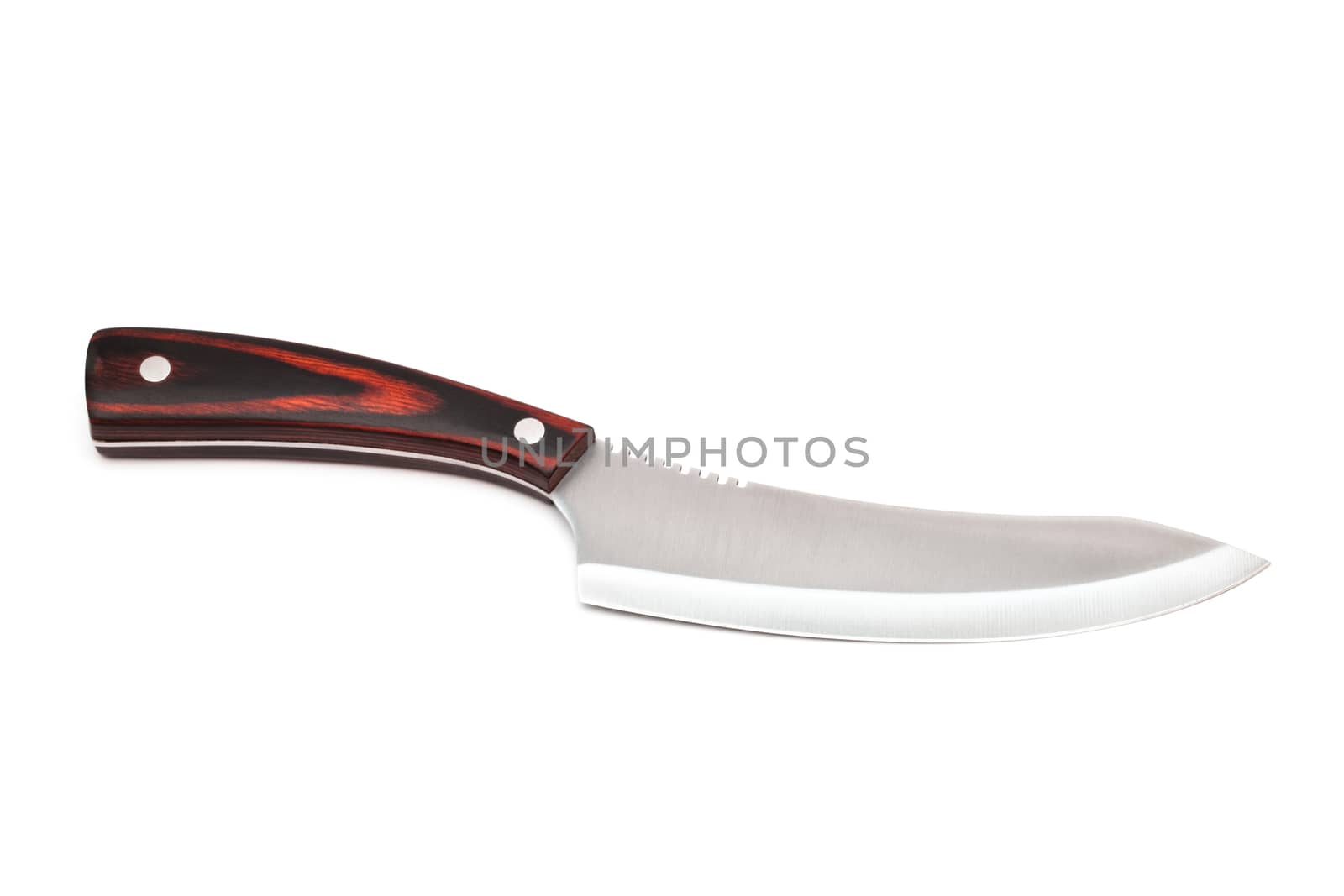 New kitchen knife on a white background