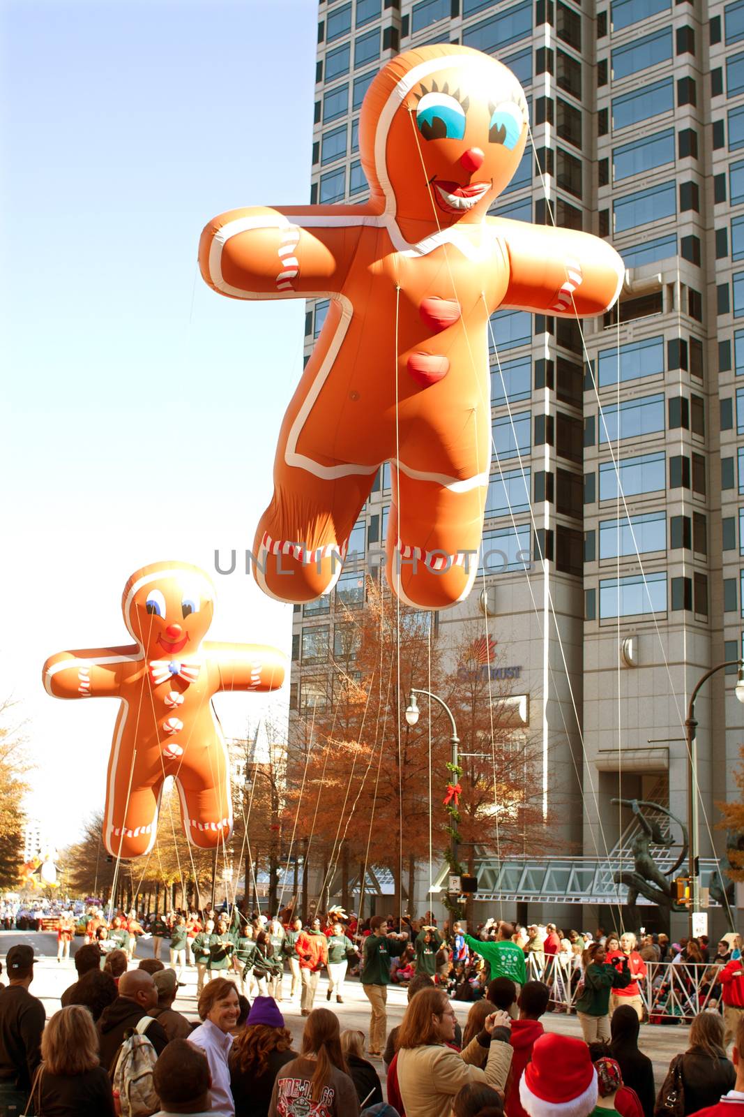Gingerbread Man Balloons Float Through Atlanta Christmas Parade by BluIz60