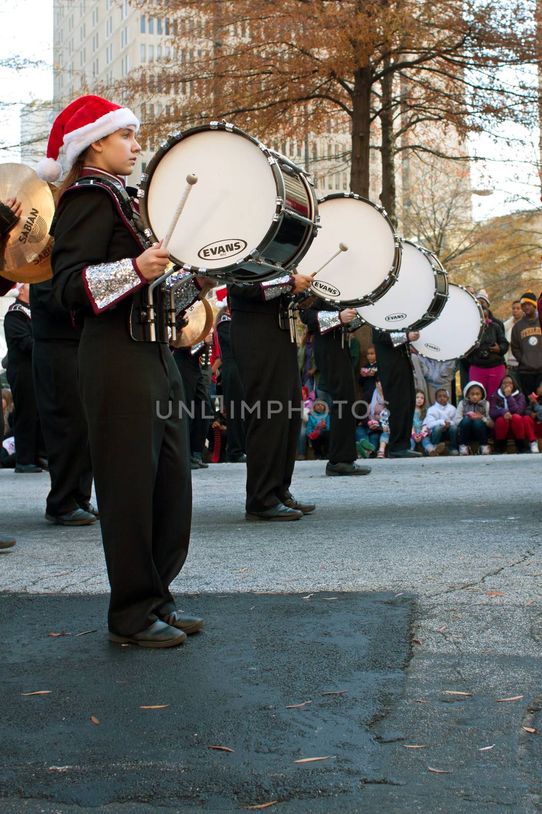 Marching Band Bass Drummers Perform In Atlanta Christmas Parade by BluIz60