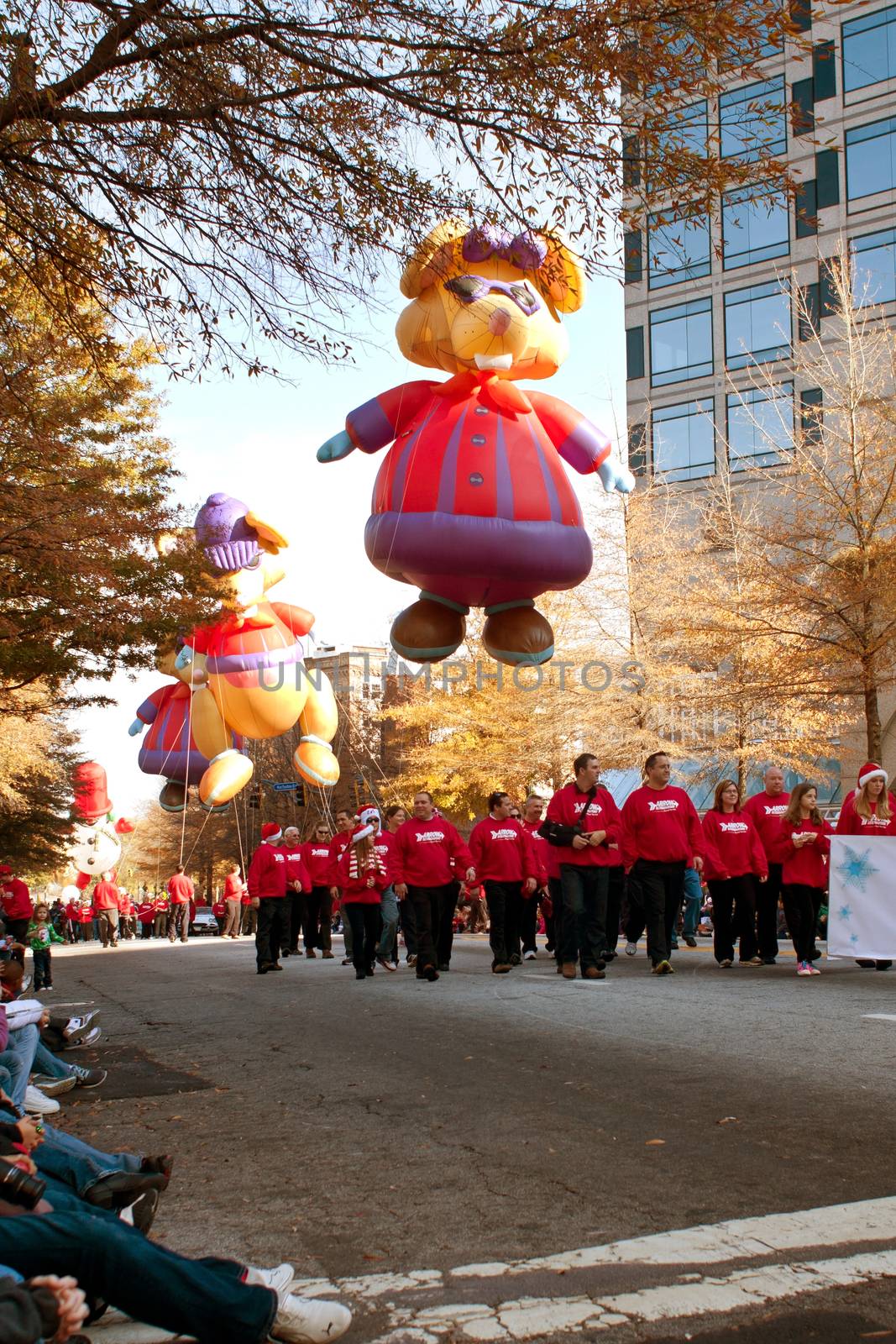 Large Balloon Characters Move Along Route Of Atlanta Christmas Parade by BluIz60